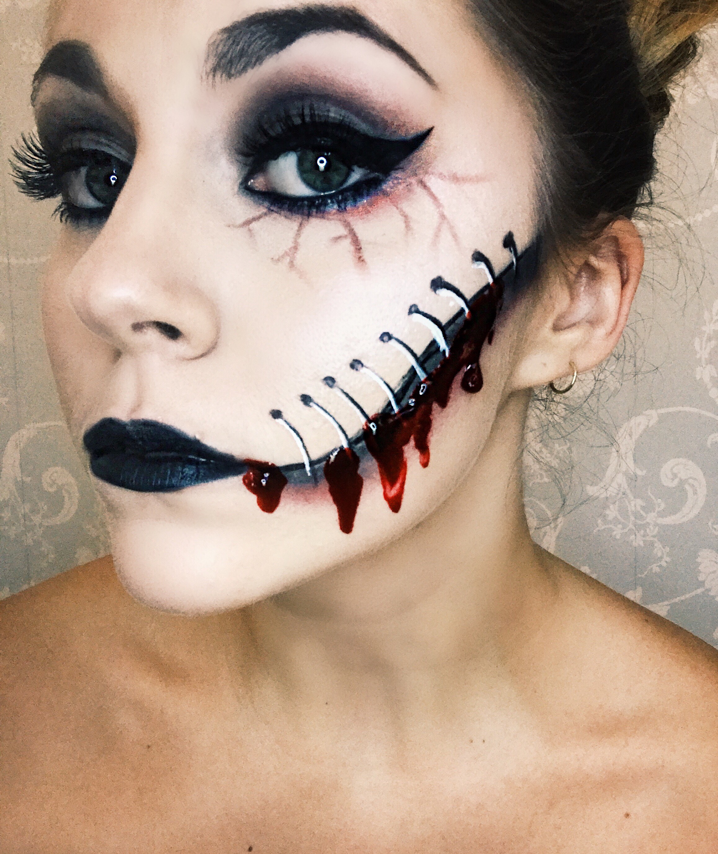 Frankenstein's bride Halloween makeup
